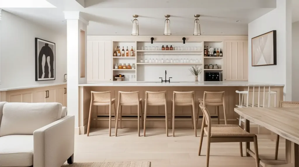 15 Modern Basement Bar Ideas | That Will Surprise You 2025 12 Modern Basement Bar Ideas Scandinavian Sanctuary