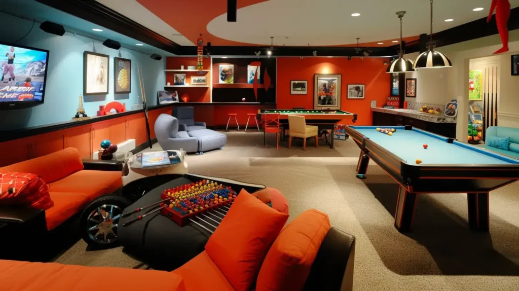 15 Modern Basement Ideas: You'll Love Too 2025 9 Modern Basement Ideas Family Game Room