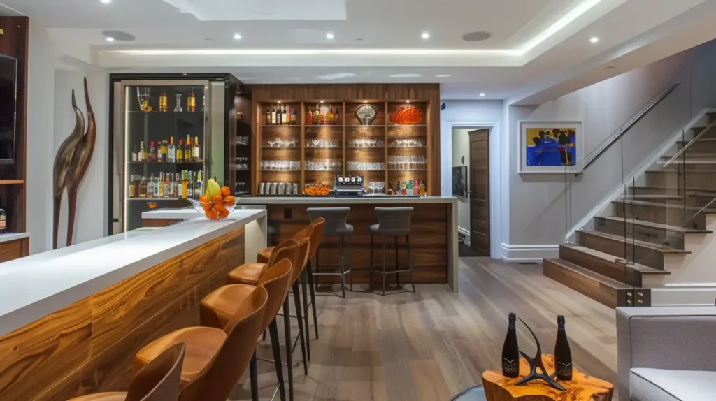 15 Modern Basement Ideas: You'll Love Too 2025 12 Modern Basement Ideas Modern Bar and Lounge