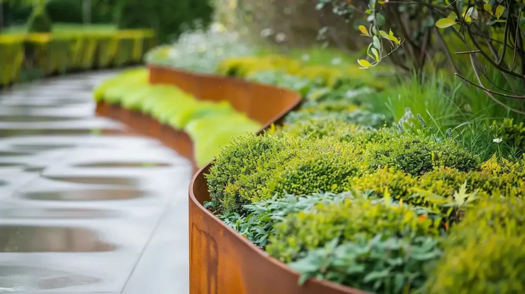 Modern Garden Edging Corten Steel