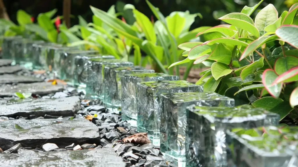 Modern Garden Edging Glass Block