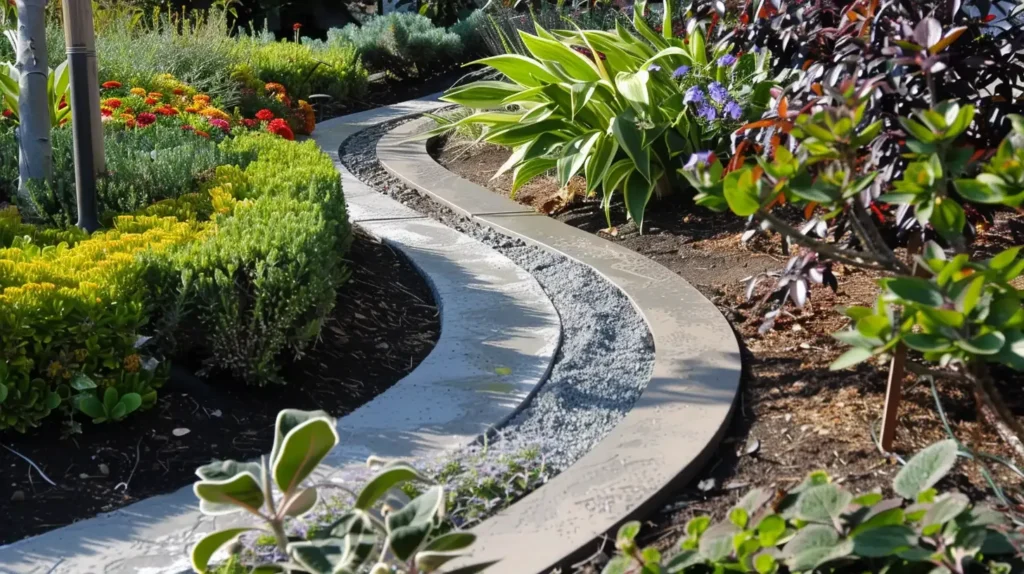 Modern Garden Edging Poured Concrete