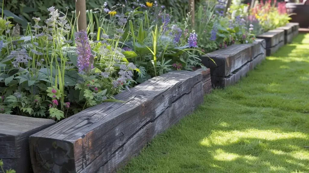 Modern Garden Edging Wooden Sleepers