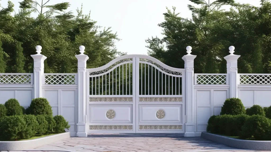 10 Modern Gate Design Trends Homeowners Will Love 2025 10 modern gate white wood design