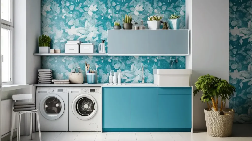Modern Laundry Room Bold Wallpaper