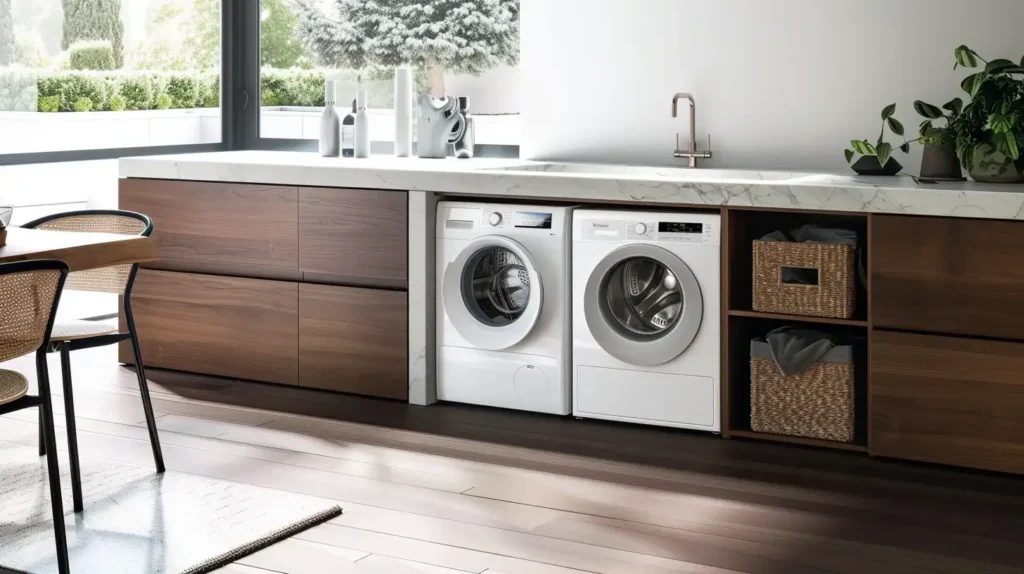Modern Laundry Room Floating Countertops