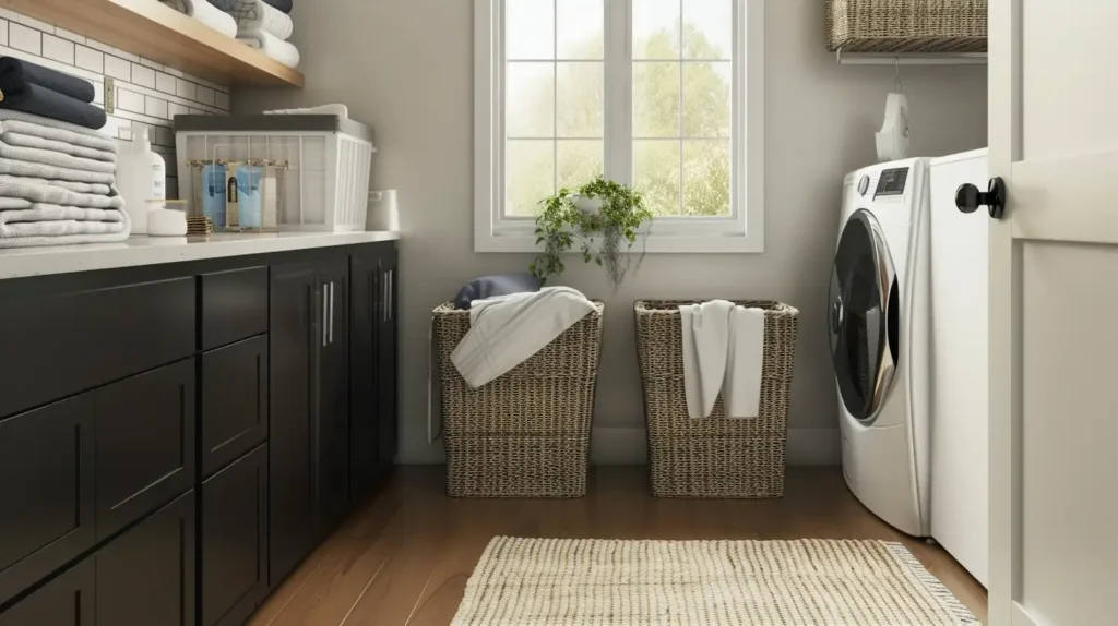 Modern Laundry Room Stylish Storage Bins