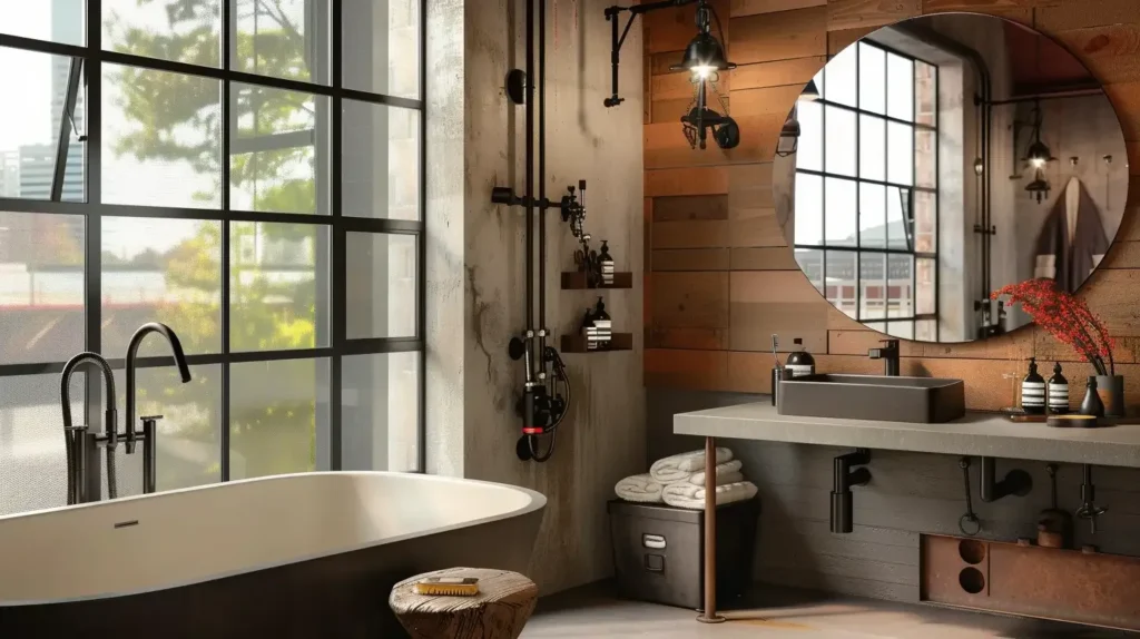Modern Master Bathroom Ideas Industrial Chic