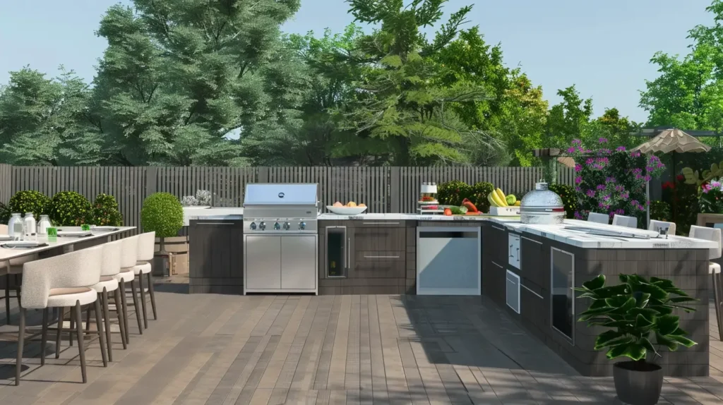 Modern Backyard Outdoor Kitchen