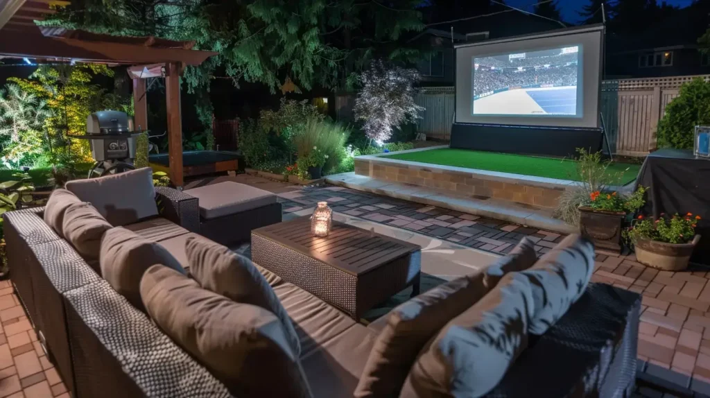 Modern Backyard Outdoor Entertainment Area