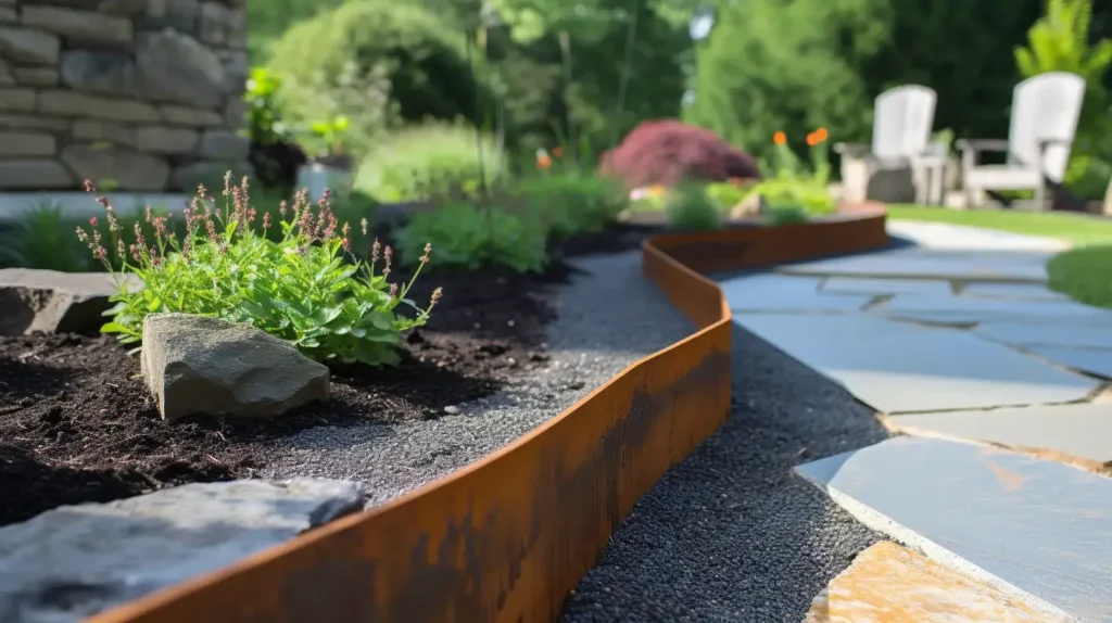 contemporary garden Metal Edging