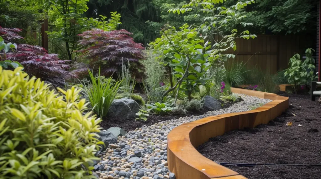 contemporary garden Cedar Garden Edging