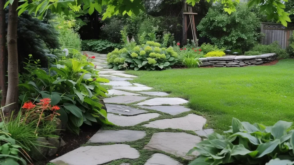 contemporary garden Flagstone edging
