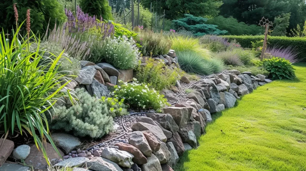 contemporary garden Rock Borders